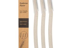 3Pcs wheat straw stainless steel blade eco-friendly biodegradable eyebrow trimmer.webp