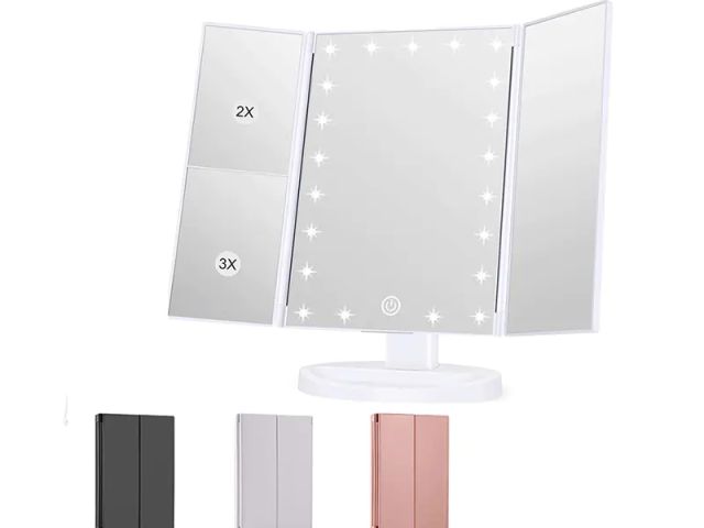 1X 2X 3X Magnifying LED light touch screen makeup mirror