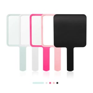 Black Small Square ABS Plastic Single Hand Makeup Mirror