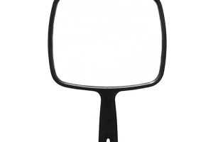 Black large suspension handheld makeup mirror