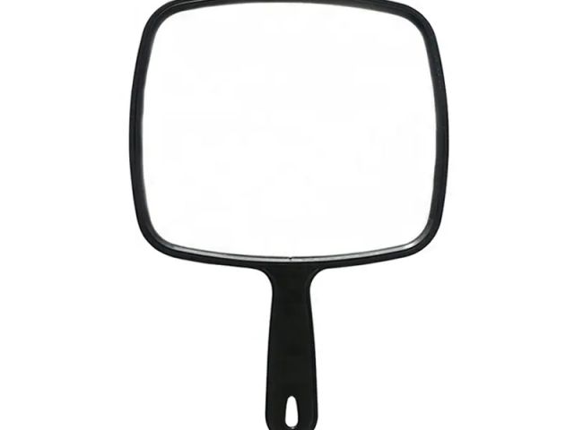 Black large suspension handheld makeup mirror