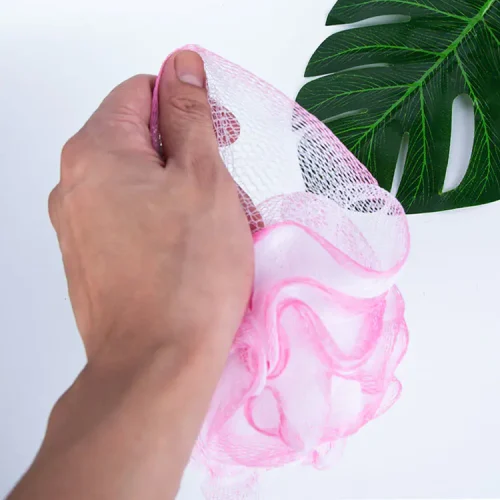 6-Pack Pink PE Loofah Sponges (40g) – Soft & Exfoliating for Women & Girls