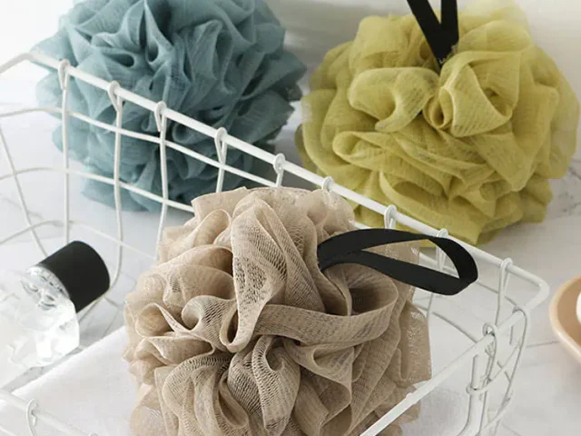 Single-Color Bath Pouf - Soft Exfoliating Shower Sponge