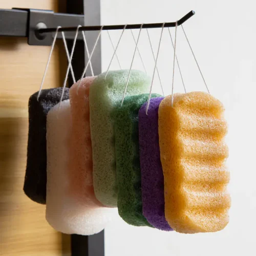 Organic Konjac Bath Sponge - Large Rectangle, 100% Plant-Based, Exfoliating & Cleansing