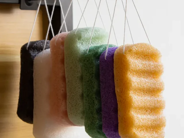 Organic Konjac Bath Sponge - Large Rectangle, 100% Plant-Based, Exfoliating & Cleansing