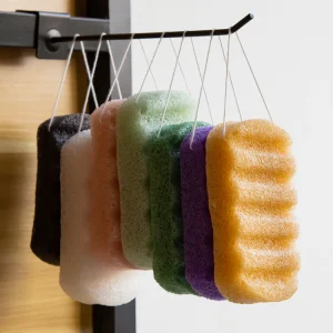 Organic Konjac Bath Sponge - Large Rectangle, 100% Plant-Based, Exfoliating & Cleansing