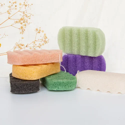 Organic Konjac Bath Sponge - Large Rectangle, 100% Plant-Based, Exfoliating & Cleansing